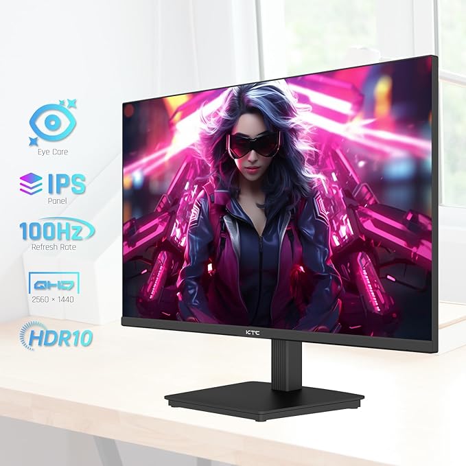 KTC 24 Inch QHD 2560x1440 IPS Computer Monitor, 100Hz Zero-Frame 2K Gaming - Image 2