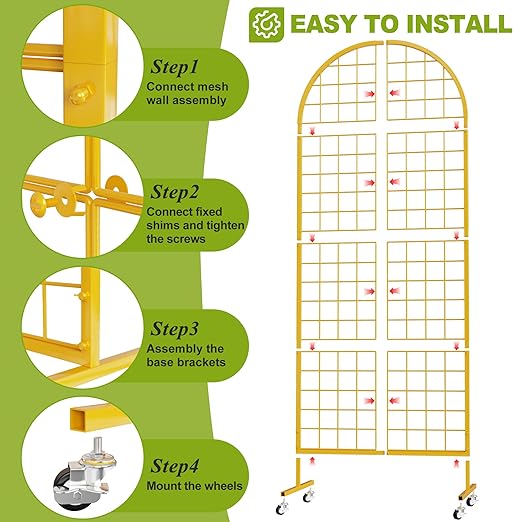 VGMiu Grid Wall Panel 1PCS Display Stand 2' x 5.2' FT Gold Grid Wall Panels - Image 3