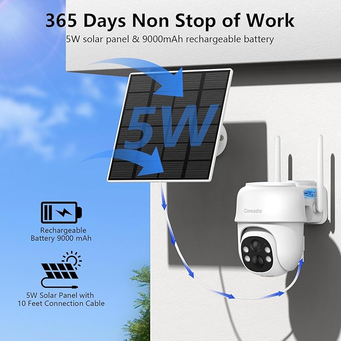Cinnado 4G LTE Cellular Security Camera-No WiFi Outdoor Camera Wireless - Image 3