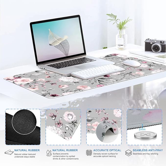iCasso Large Mouse Pad Wrist Support Set, 4in1 XXL Big Mousepad + Keyboard - Image 4
