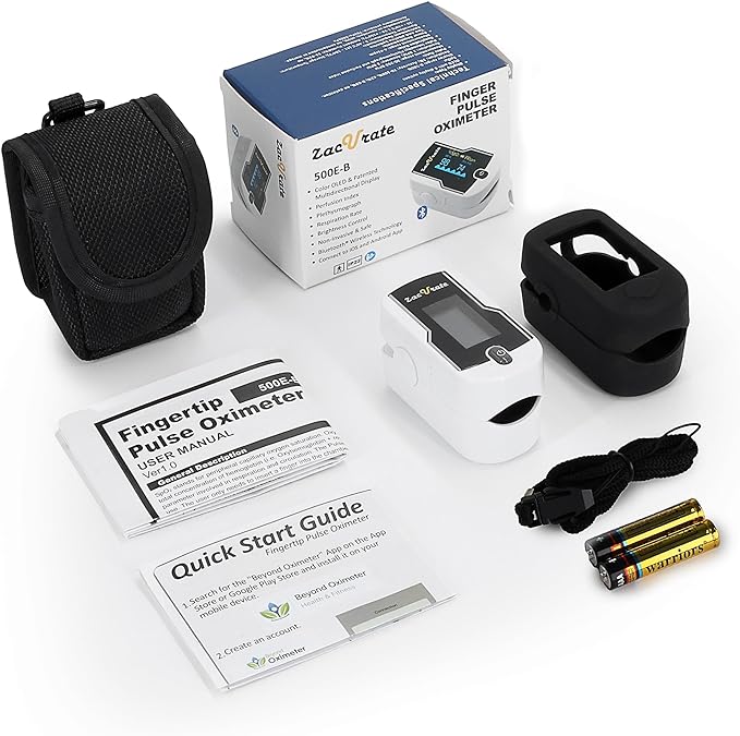 Zacurate 500E-B Wireless Bluetooth Fingertip Blood Pulse Oximeter Monitor - Image 6
