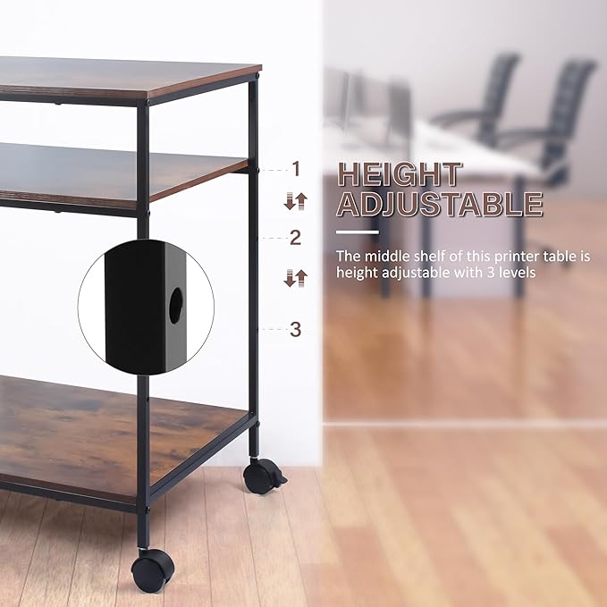 EMERIT 3-Tier Printer Stand for Laser/Inkjet/All-in-One - Image 2
