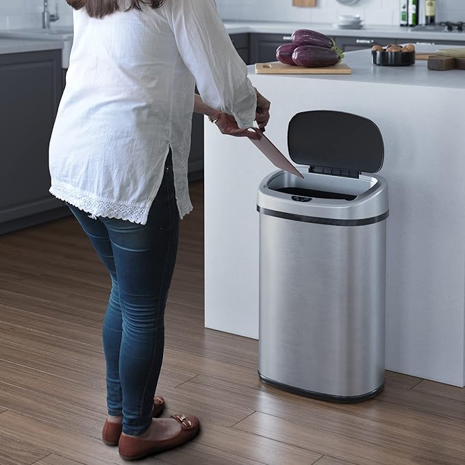 iTouchless 13 Gallon Sensor Kitchen Trash Can - Image 2