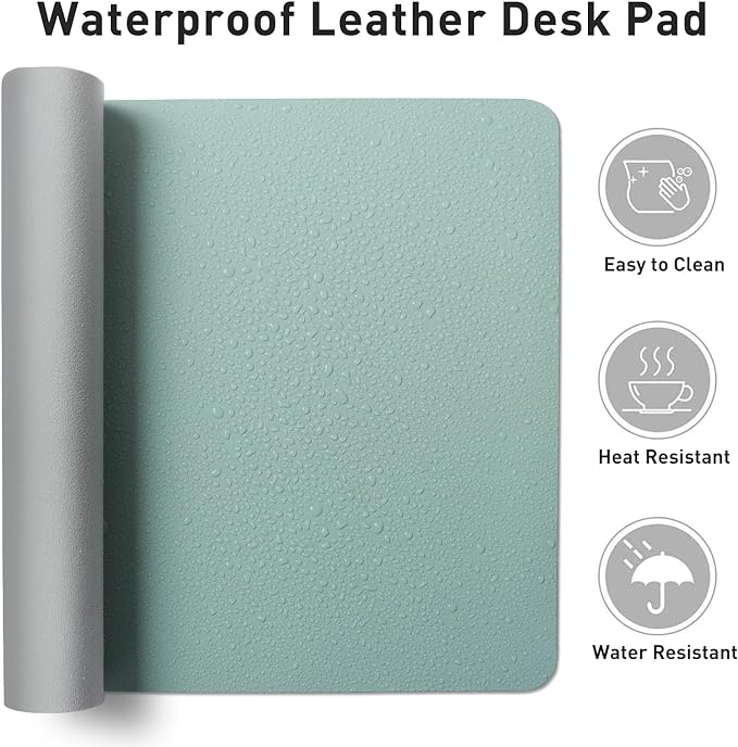 Aothia Faux Leather Desk Mat – Large Mouse Pad, Non-Slip PU Leather Blotter - Image 7