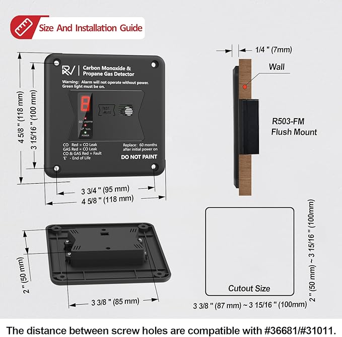 RV Carbon Monoxide and Propane Detector, Replace The Old RV Gas Detector #31011 - Image 5