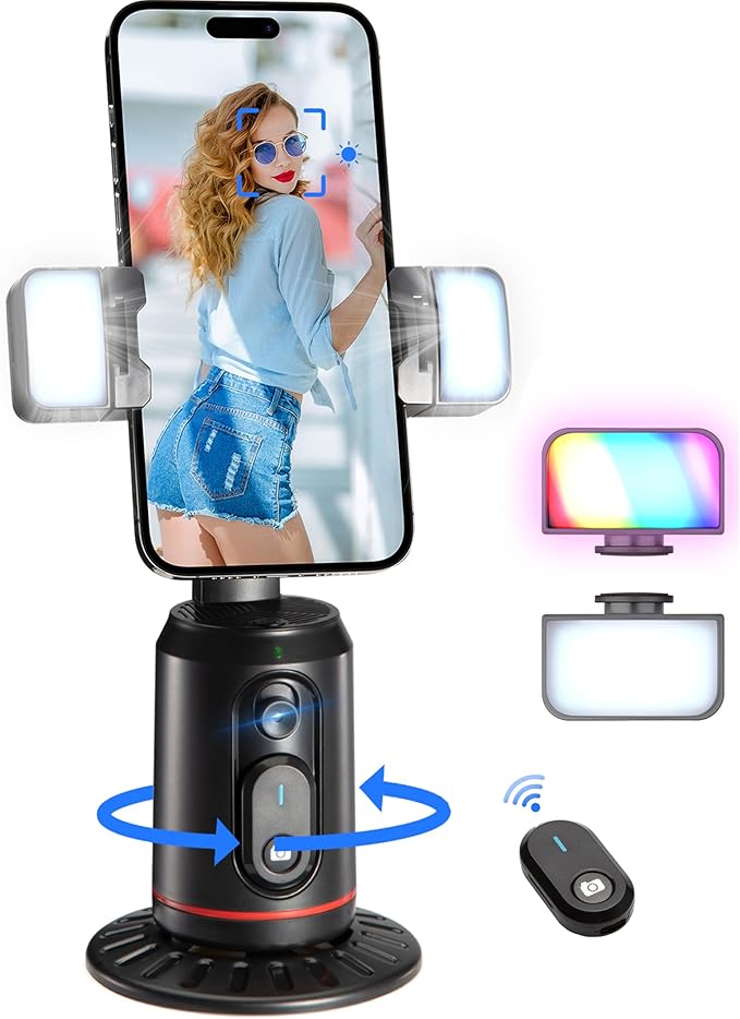 MQOUNY Auto Face Tracking Phone Holder, 360° Rotation Face Body Phone Tripod by MQOUNY