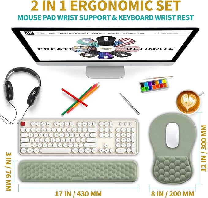Hokafenle 2 in 1 Ergonomic Mouse Pad Wrist Support & Wrist Rest - Image 2