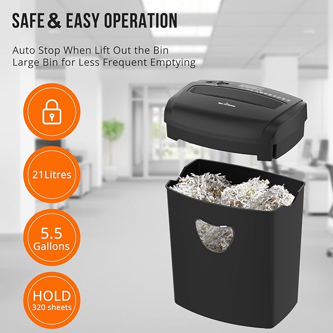 SUNTIKO 12-Sheet Cross-Cut Paper Shredder, P-4 Security Level - Image 5