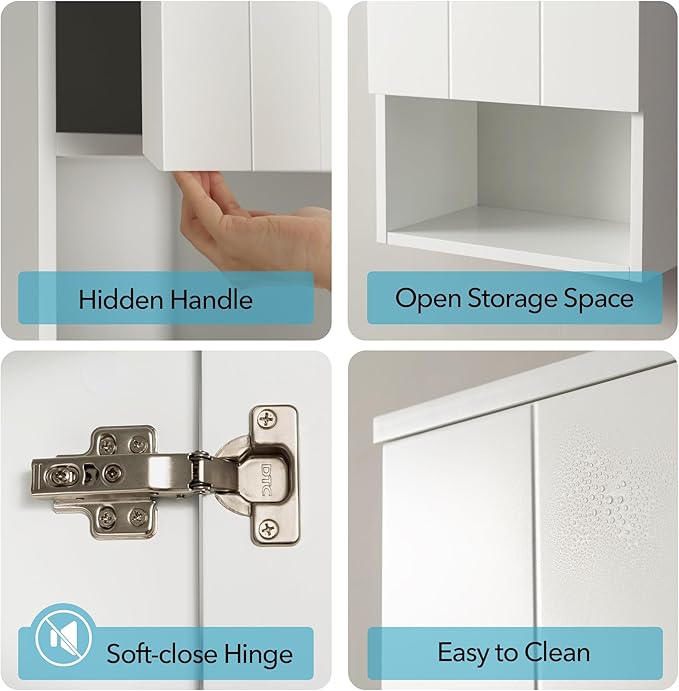 Bathroom Wall Cabinet with Single Door, Soft-Close Hinges, 15x27 inch Wooden - Image 3