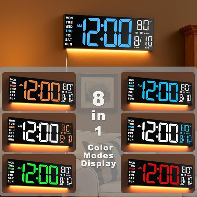 TrophyRak 16" Large Digital Wall Mount Clock, Count Down Timer, Big LED - Image 3