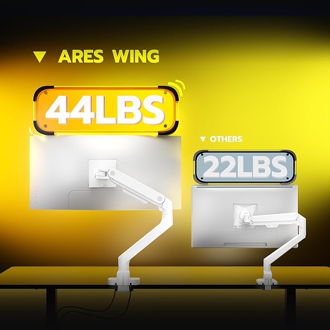 ARES WING Ultrawide Monitor Arms White - Image 3