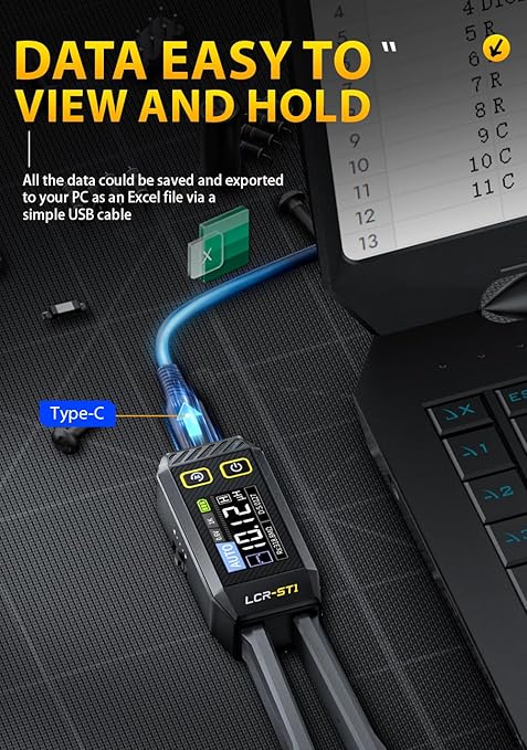 FNRSI Upgraded Version LCR-ST1 Mini Smart LCR Meter, SMD Tester, ESR Meter - Image 5