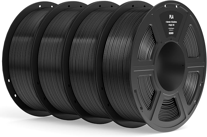 ELEGOO PLA Filament 1.75mm Black 4KG, 3D Printer Filament Dimensional Accuracy by ELEGOO