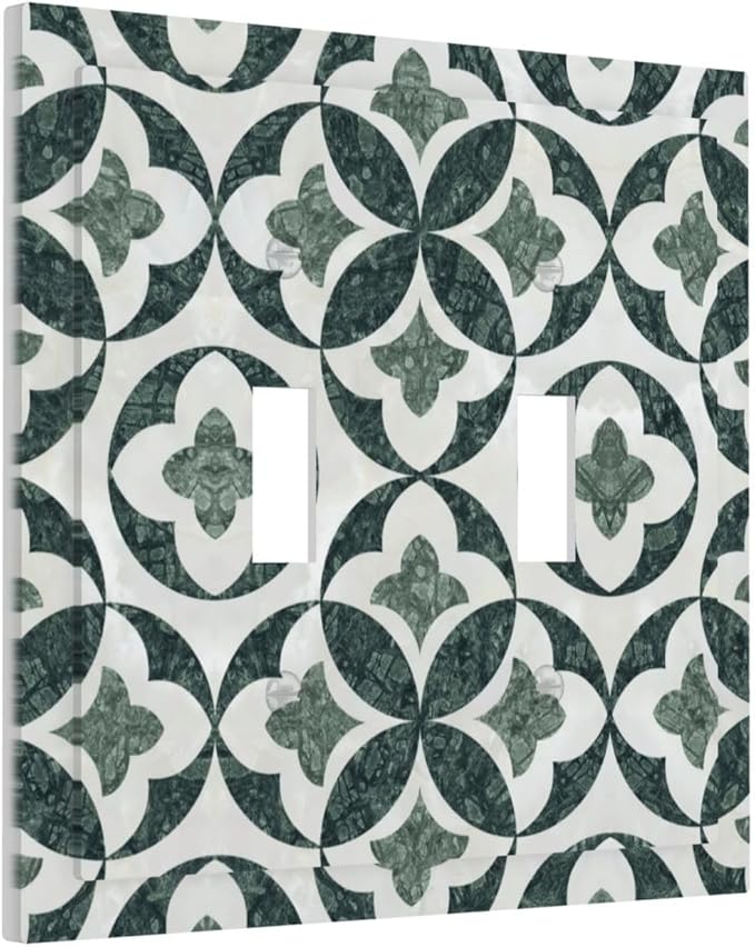 Bvtewkhz Green Luxury Modern Cubic Marble 2 Gang Double Toggle Decorative Light - Image 2