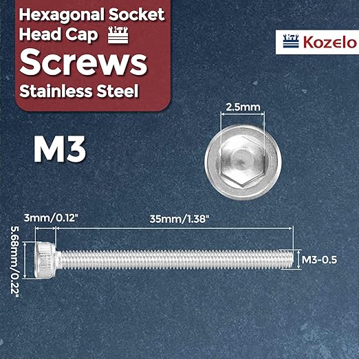 Kozelo 30pcs Socket Head Cap Screws - Image 2