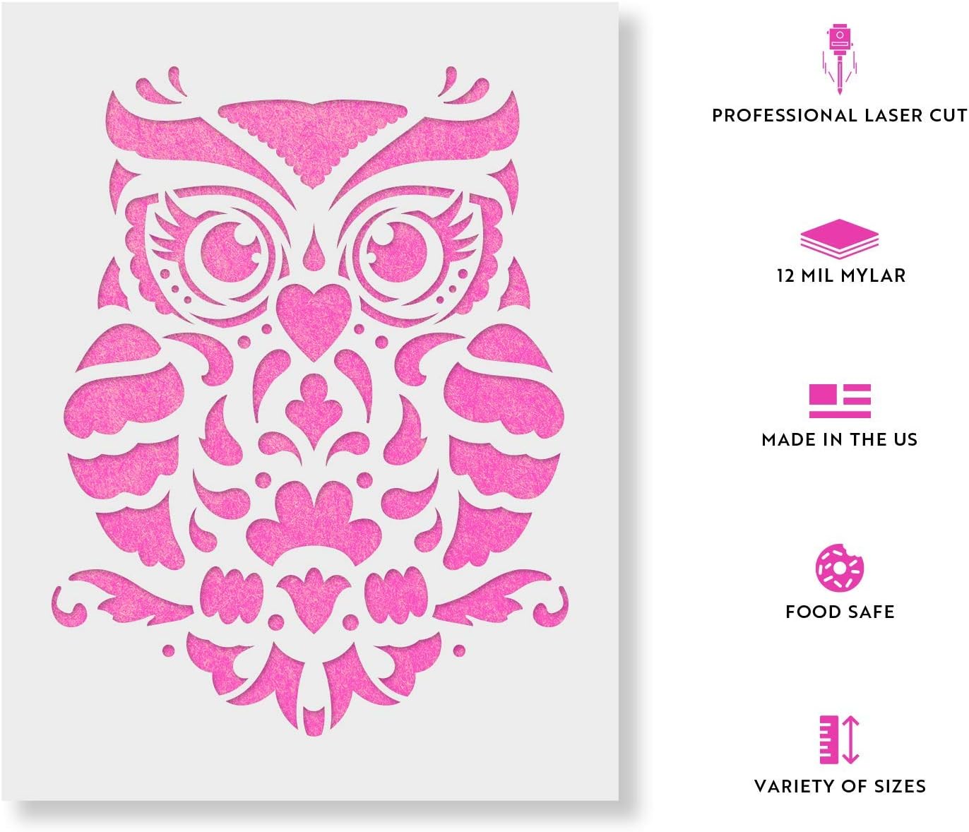 Stencil Revolution Owl Stencil - Owl Art, Bird Stencil, 5x6 Inches