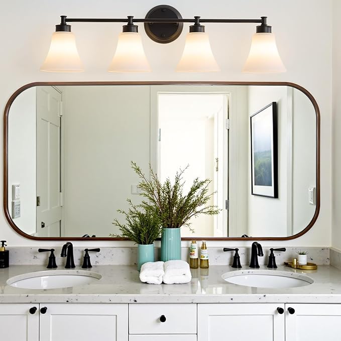 LOUSACE 4 Light Bathroom Vanity Light Matte Black Bathroom Lighting Fixtures - Image 4