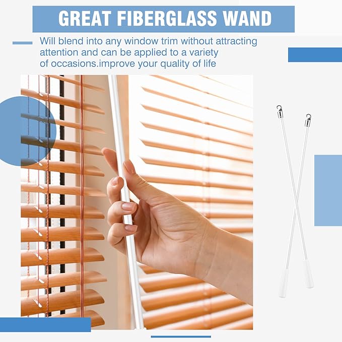 Bokon 2 Pieces White Fiberglass Blind Wand Vertical Blinds Stick Replacement - Image 7