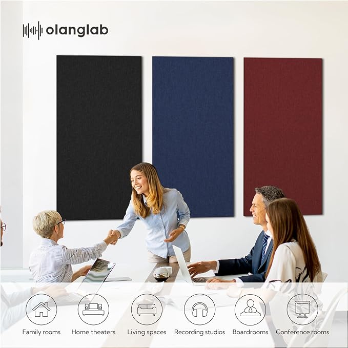 Olanglab Acoustic Panels 2 Pack, Fabric Wrapped Sound Proof Foam Panels - Image 5