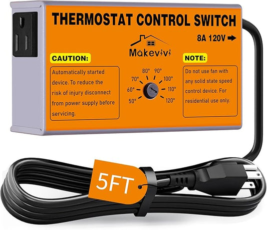 Attic Fan Thermostat-Control, Adjustable Thermostat by EasyToOperateLow-CostSolution