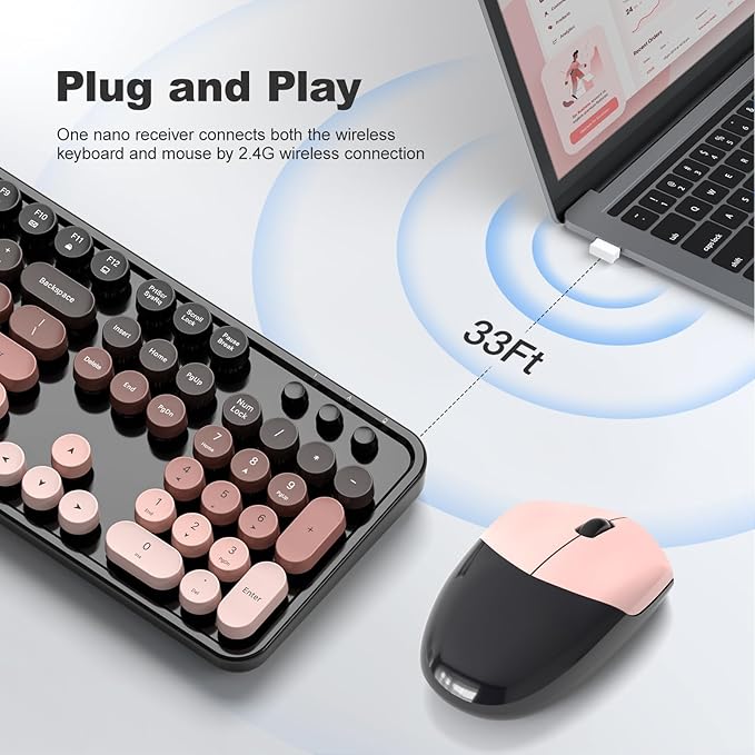 MOFII Wireless Keyboard and Mouse Combo, Full Size 2.4G Plug and Play - Image 2