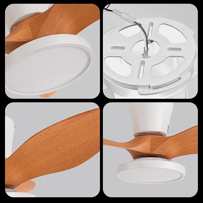 ocioc Quiet Ceiling Fan with LED Light DC motor 32 inch Large Air Volume Remote - Image 8