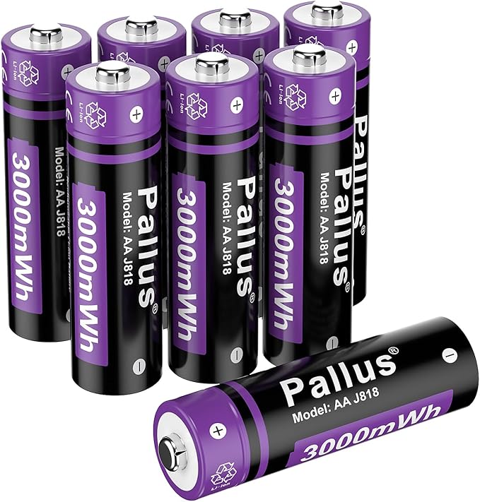 Pallus 1.5V Rechargeable AA Lithium Batteries by Pallus