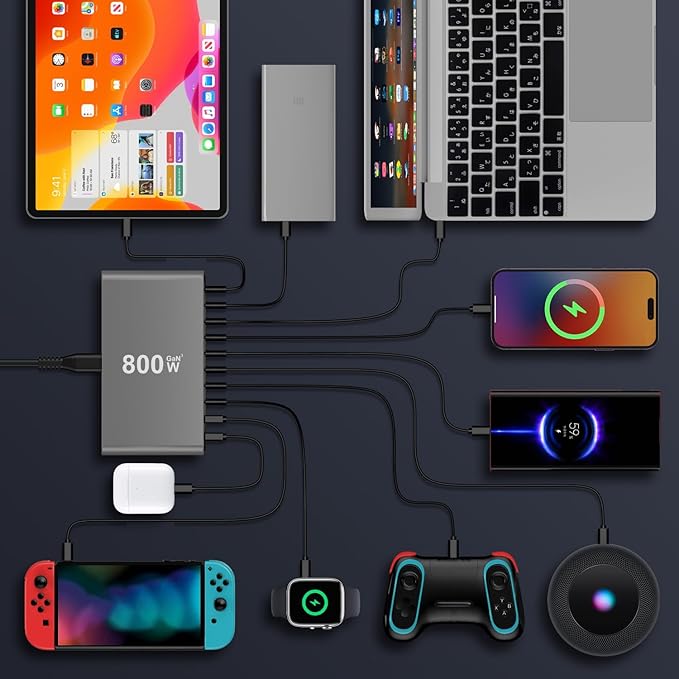 800W GaN3 10-Port USB-C Charging Station - Image 3