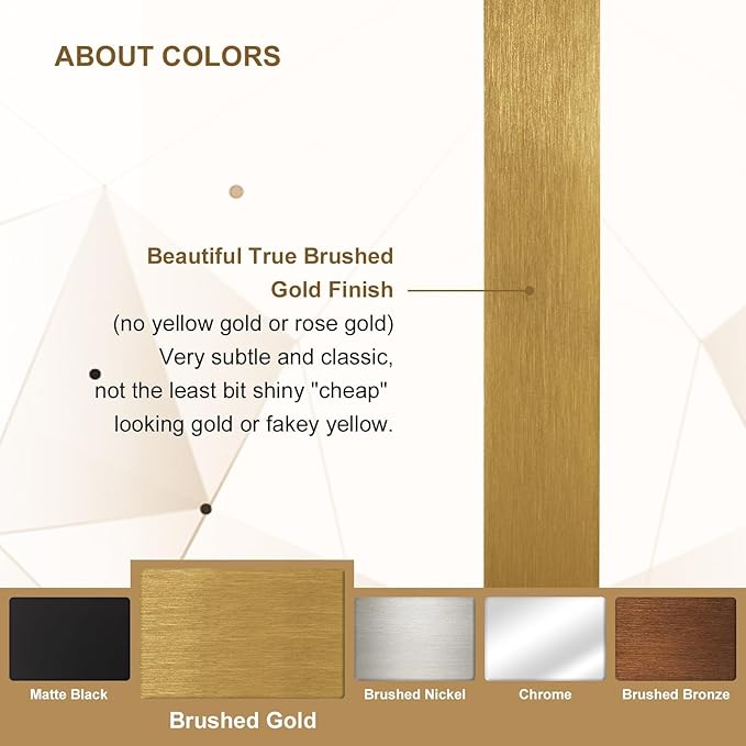 ANDY STAR 30"x48" Brass Gold Bathroom Mirror, Large Wall Mirror - Image 7