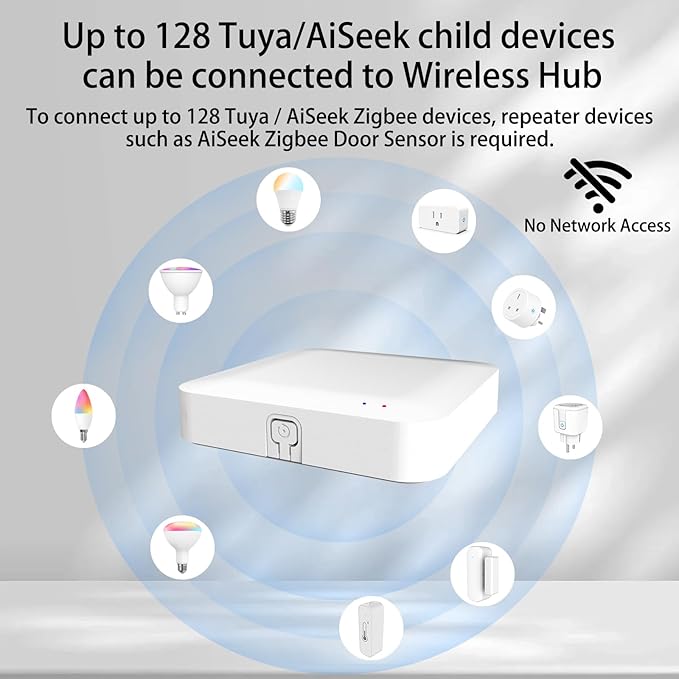 AiSeek Tuya ZigBee 3.0 Hub/Wired Gateway, WiFi Smart Home Bridge Remote - Image 5
