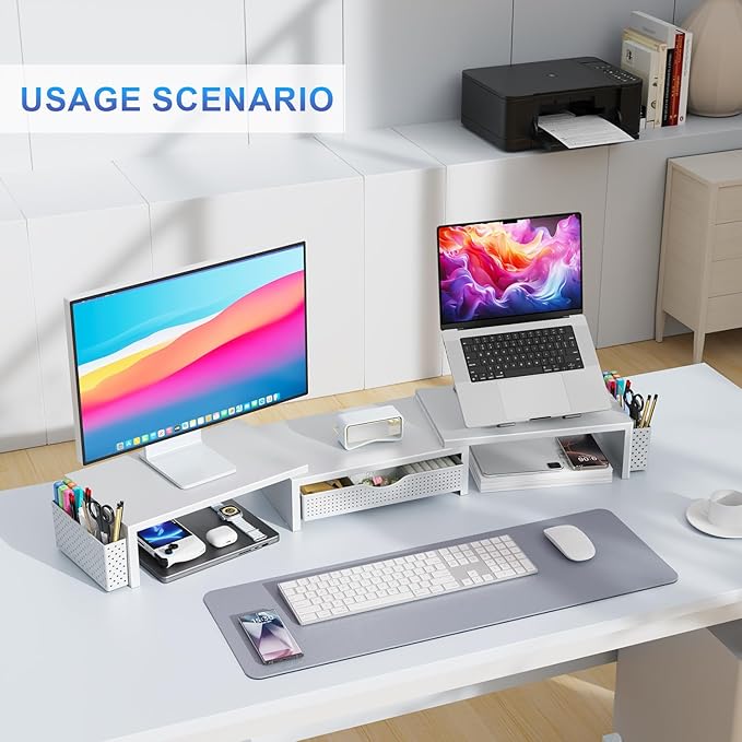 gianotter Dual Monitor Stand Riser, Desk Organizer - Image 5