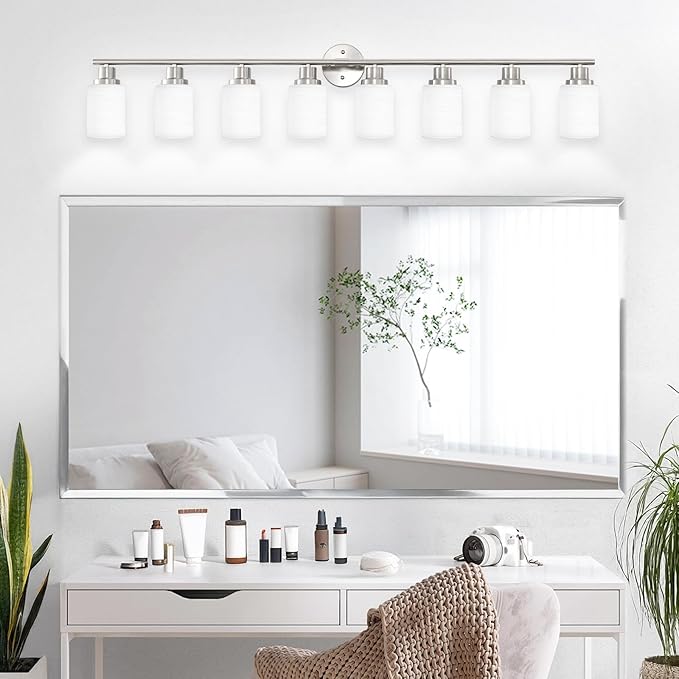 Guliaofo 8-Light Vanity Lights, Brushed Nickel Bathroom Light Fixture - Image 7