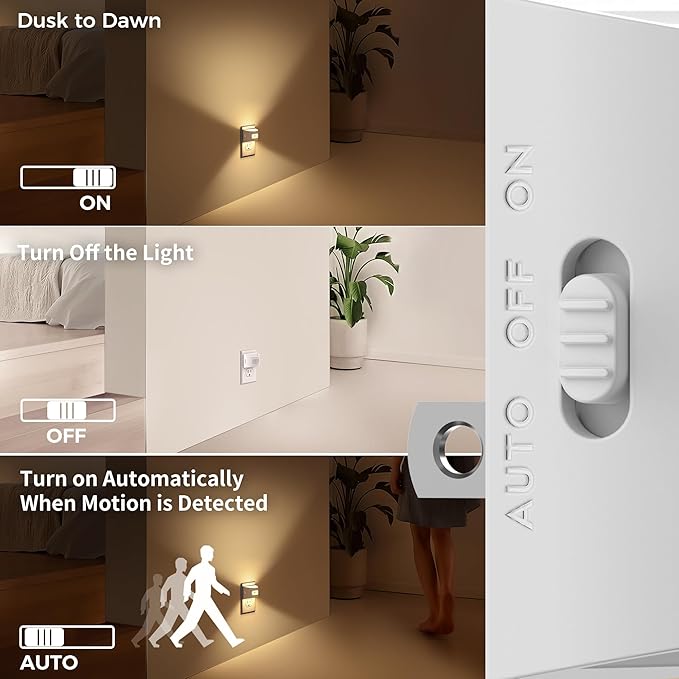 DORESshop LED Night Light, Night Lights Plug into Wall, 3 Mode Plug in Night - Image 4