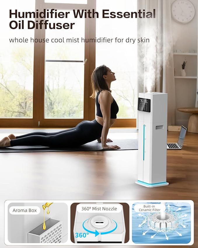 Cool Mist Humidifiers for Bedroom, Ultrasonic 2.4Gal 9L Quiet Top-Fill - Image 8