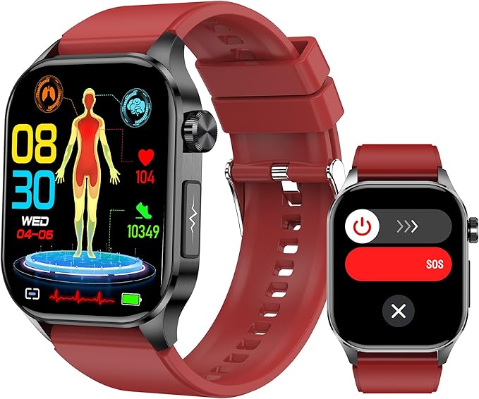 Smart Watch for Men Women, 2.04" AMOLED Color Screen, 24/7 Heart Rate, Blood by Yowow+BIT