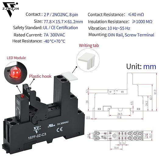 24V AC Relay Electromagnetic Relay 8 Amp 8Pin DPDT 2NO 2NC - Image 5