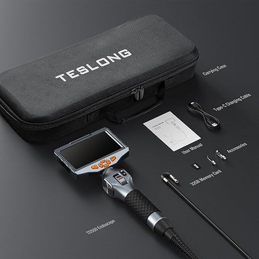 Articulating Borescope with Dual Lens Endoscope, Teslong 5-inch IPS Automotive - Image 8