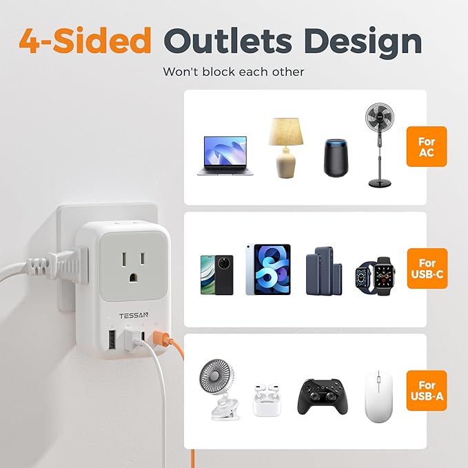 USB C Charger Block 20W, TESSAN PD Fast Charging Adapter - Image 6