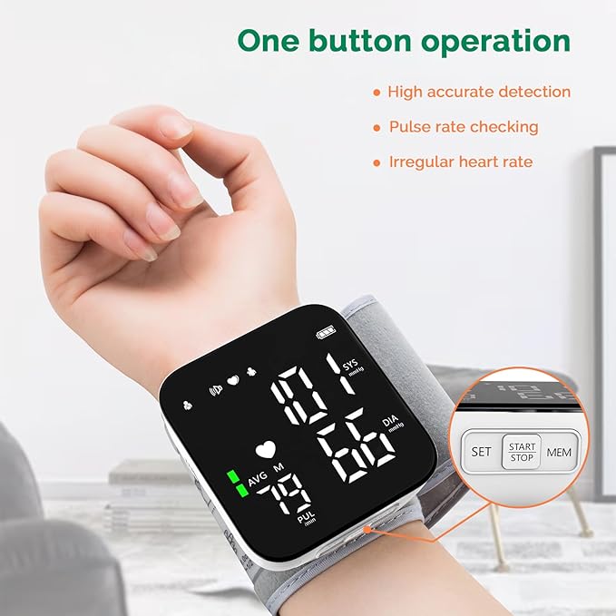 Greetmed Wrist Blood Pressure Monitor Automatic Talking Wrist Blood Pressure - Image 2