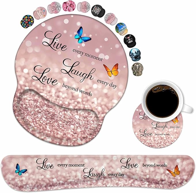 Keyboard Wrist Rest and Mouse Pad Wrist Support Set by Unknown