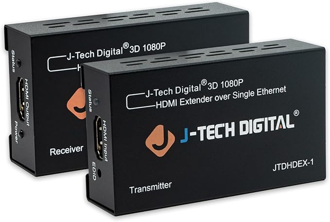 J-Tech Digital HDMI Extender over cat5e/6 1080P@200ft HDMI Balun Over Single by J-TechDigital