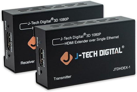 J-Tech Digital HDMI Extender over cat5e/6 1080P@200ft HDMI Balun Over Single by J-TechDigital