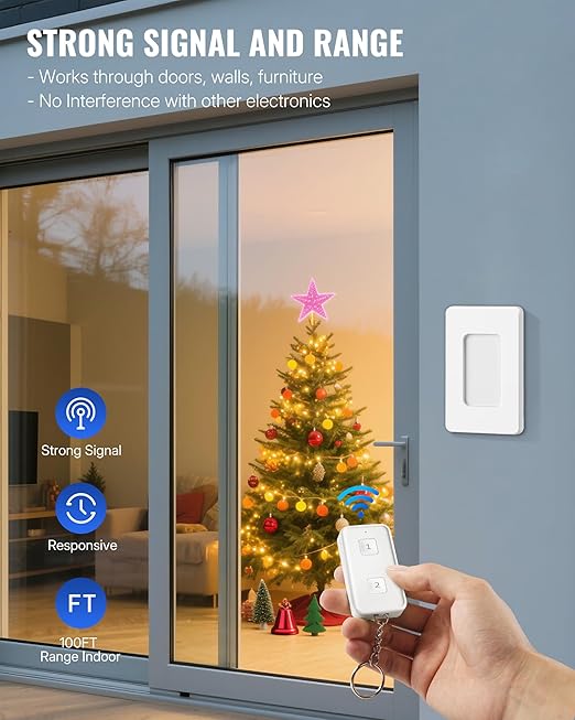 Remote Control Outlet, WILAWELS Wireless Light Switch, Expandable Remote Outlet - Image 4