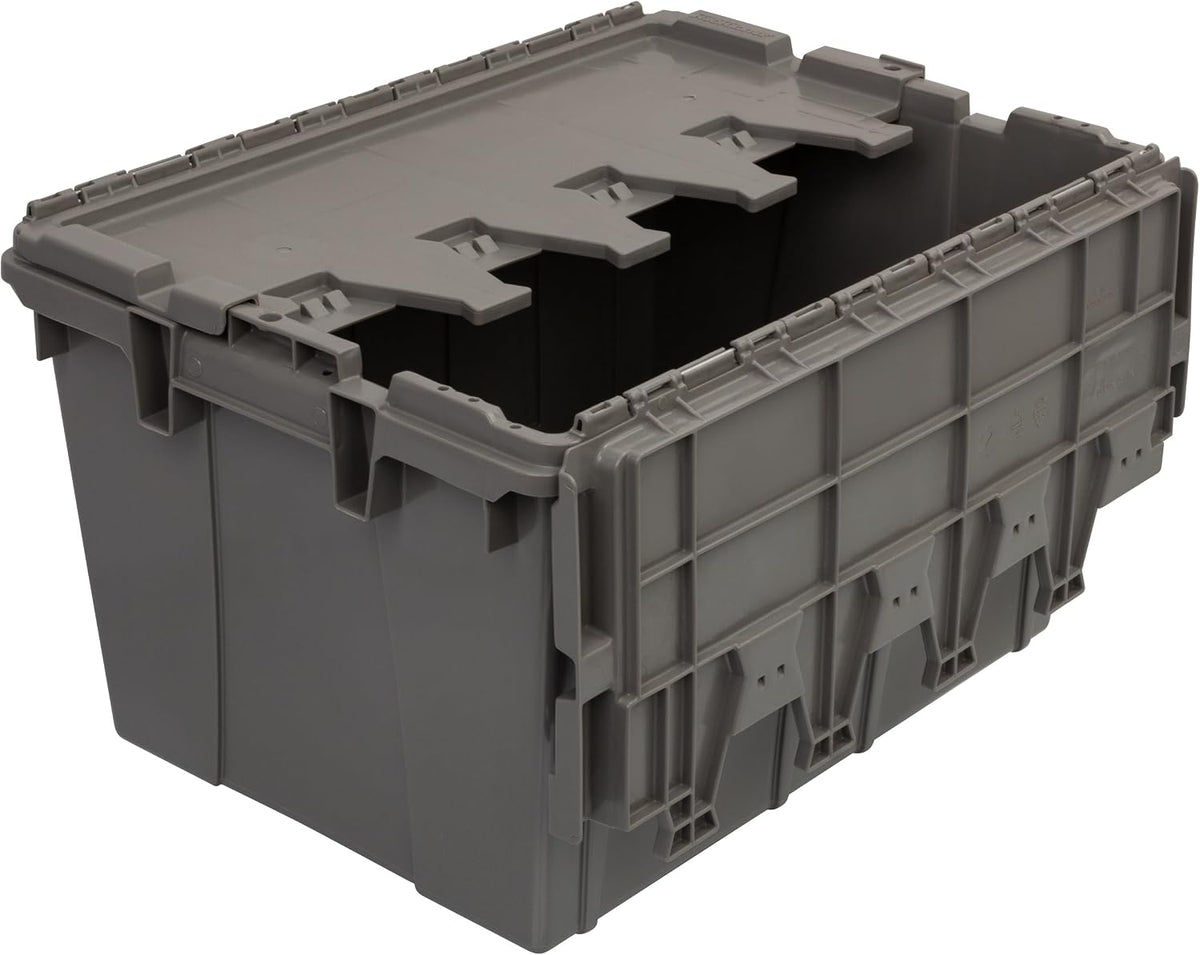 buckhorn 12g industrial plastic storage container, lid attached, main product view