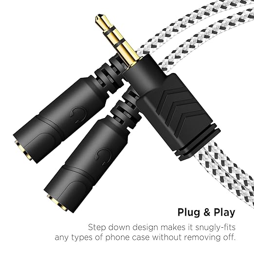 DUKABEL Headphone Stereo Splitter Cable, 3.5mm Dual Headphone Jack Splitter - Image 3
