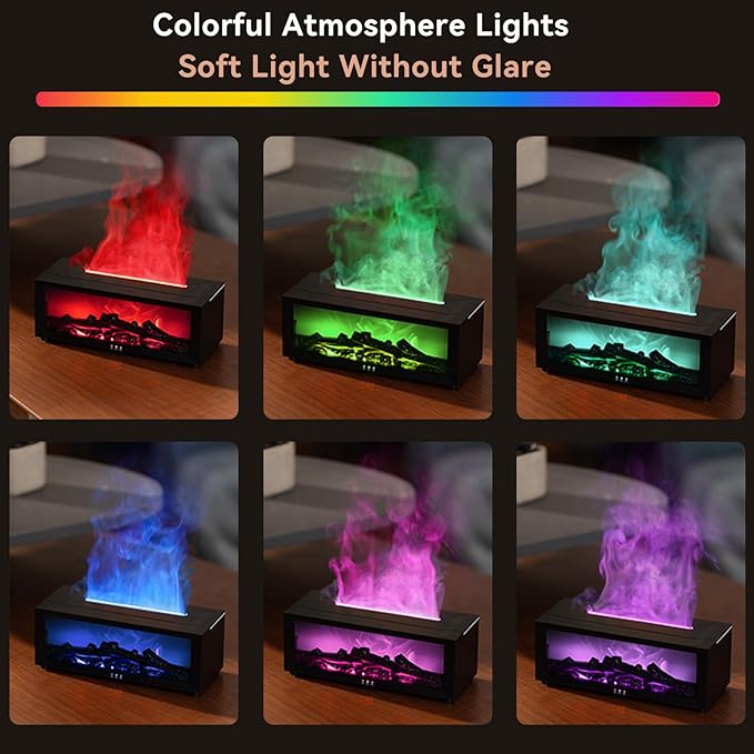 Essential Oil Diffuser, 7 Colors Flame Fireplace Diffusers and Humidifier - Image 2