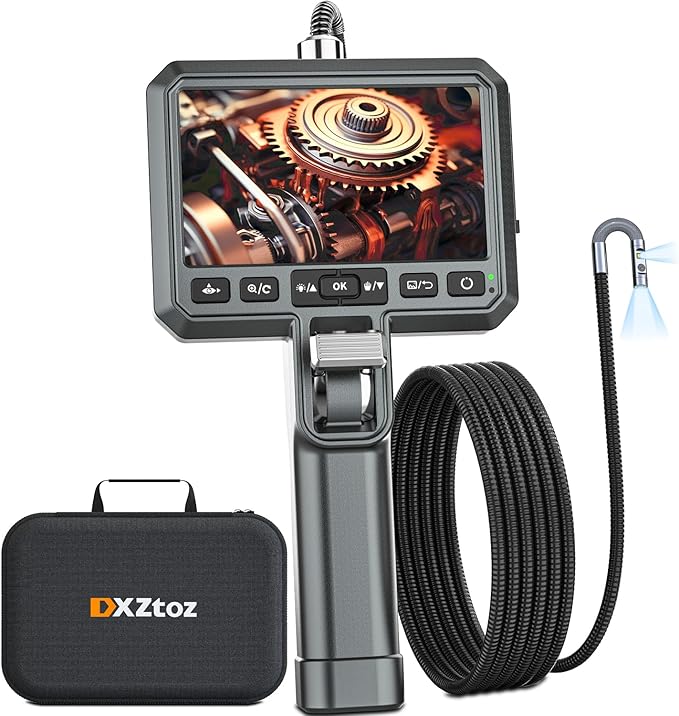 DXZtoz Dual-Lens Articulating Borescope, 6.5mm Slim Probe, Two-Way 210°Rotate by DXZtoz