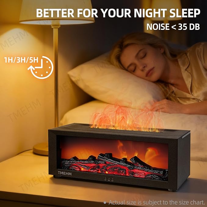Fireplace Flame Air Diffuser Humidifier, 7 Colors Aromatherapy Essential Oil - Image 3