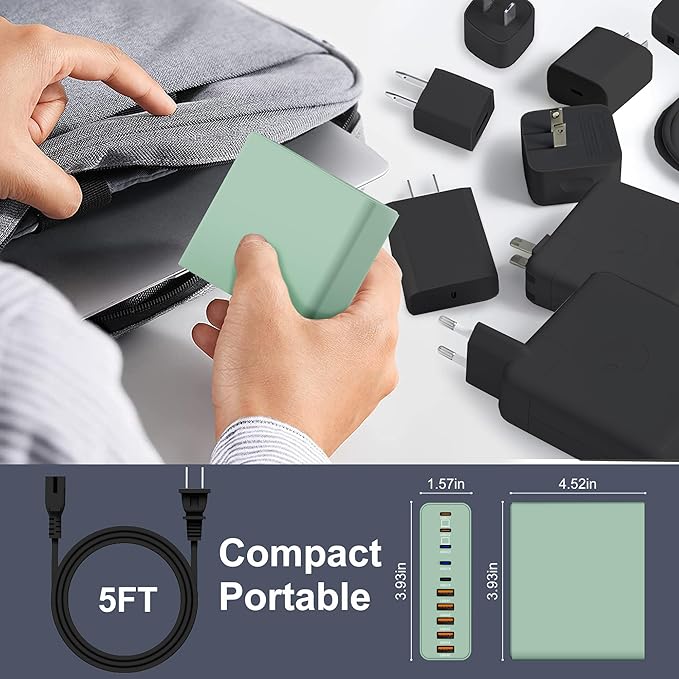 420W USB C Charger Block, 10-Port Charging Station GaN Fast Charging Type C & - Image 6
