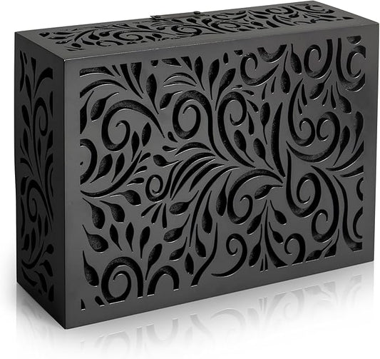 Black Decorative Doorbell Cover Box, Weather Protection Housing Modern Black – by Unknown